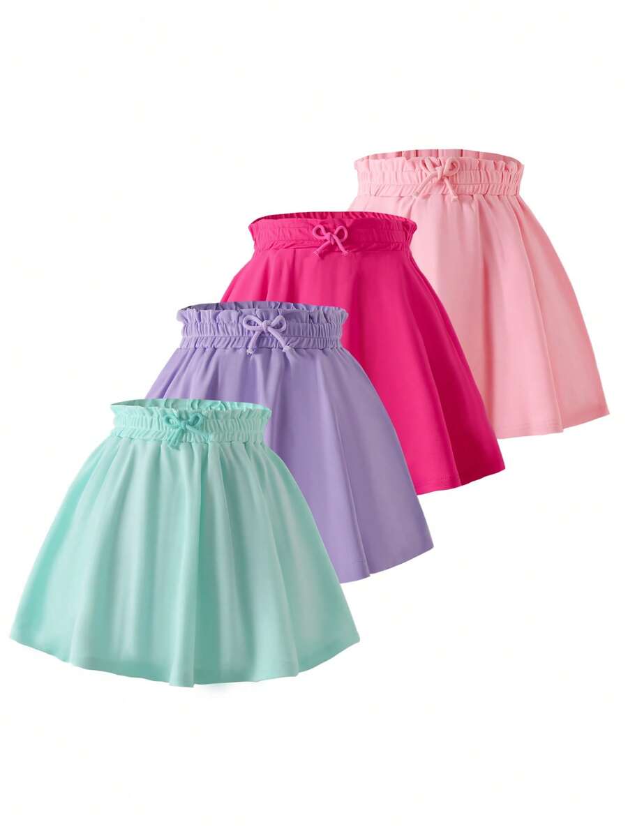 Tween-Mädchen Faltenrock-Set mit elastischer Taille