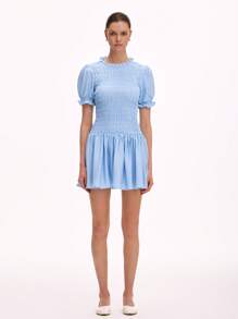SHEIN Unity 女士优雅实用简约舒适连衣裙 - 藍色 - 查看 5