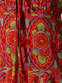 MUSERA 露背深V系带印花雪纺层叠荷叶边长裙，适合婚礼宾客、毕业典礼、生日、舞会、夏季、可爱、度假、节日、性感、优雅、伊比沙岛海滩、夜生活、婚礼宾客、优雅约会之夜、秋季派对等场合穿着。 - 彩色 - 查看 7