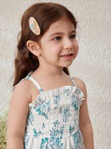 Blossori Pelele sin mangas con estampado floral azul de estilo campestre para bebé niña - Multicolor - Ver 5
