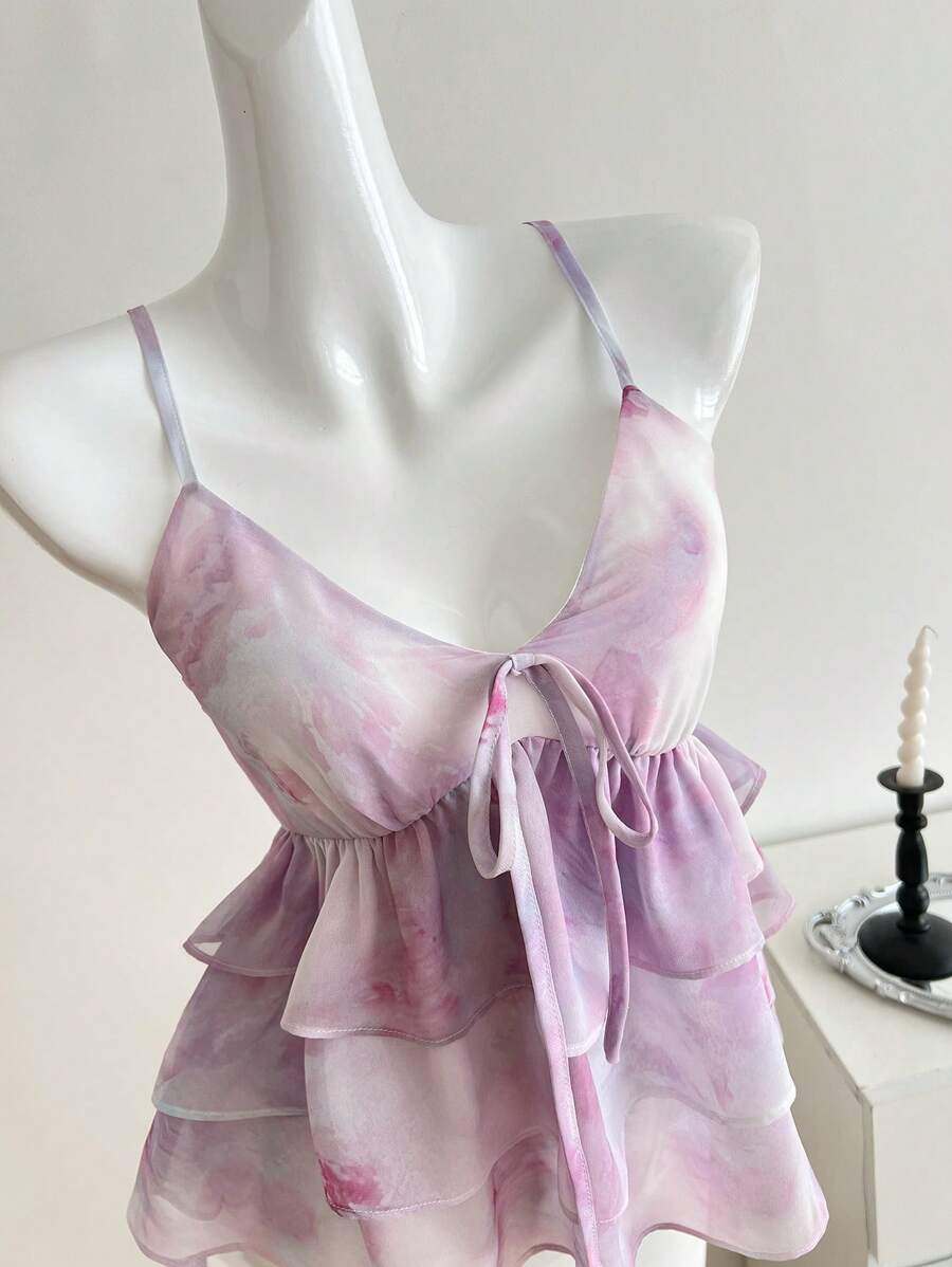 Chiquease Top corto de mujer con estampado floral diminuto de moda sexy - Multicolor - Ver 1