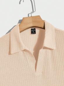 Manfinity RelaxMax 男士纯色短袖 Polo 衫 - 杏色 - 查看 4