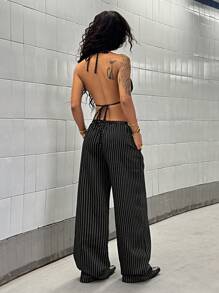 StreetHx 女士休闲纯色上衣和裤子两件套