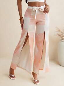 Israel Jasso Váy ngắn in họa tiết nơ gợi cảm cho nữ Quần ống rộng cạp cao mặc đi nghỉ hè - Nhiều màu - Xem 5