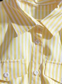 Franclia Váy dài kẻ sọc mùa hè cho nữ - Màu vàng - Xem 3