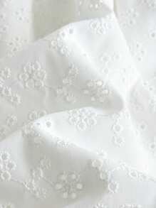 Loomiva Baby Girl Solid Color Embroidered Hollow-Out Square Neck Slip Dress - White - View 5