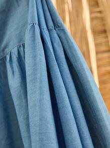 Bóhologie Women's Indigo Drawstring Casual Long Skirt - Blue - View 6