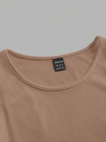 SHEIN EZwear 2pcs Women Plus Size Casual Solid Color Round Neck Tank Tops, Suitable For Summer Holiday , Basic Tops Back To School - Multicolor - View 5