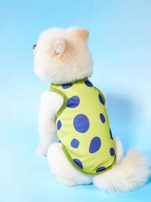 PETSIN 2pcs/Set Pet Cat/Dog Universal Fashion Polka Dot Monster Printed Green And Purple Dog Vest - Multicolor - View 2