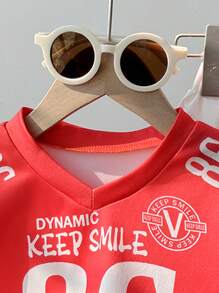 2 件套女婴幼儿 0-3 岁时尚 V 领粉色短袖针织上衣 T 恤和百褶裙套装 - 彩色 - 查看 3