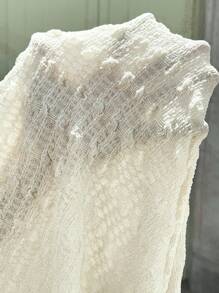 SHEIN 纯色圆领荷叶边无袖修身孕妇装，夏季 - 杏色 - 查看 9