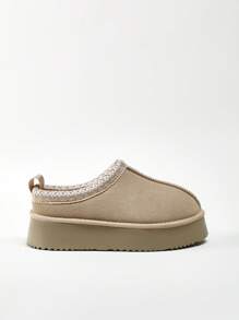 Solezae Women's Casual, Comfortable And Versatile Ankle Boots, Classic Lined Clogs Summer Shoes Spring Shoes Spring Break Easter Mother's Day Present For Christmas - Beige - View 3