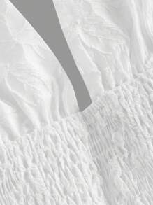 SHEIN MOD 优雅纯色女式夏季白色连衣裙 - 白色 - 查看 4