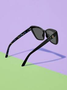 SCOOBY-DOO X SHEIN Black-Colored Cartoon Pattern Large Frame Fashionable Glasses - Black - View 4