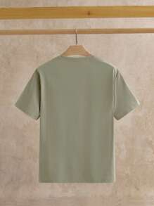 HIMLAND 男士圓領純色針織短袖休閒T恤，夏季款3入組 - 黑色 - 查看 4