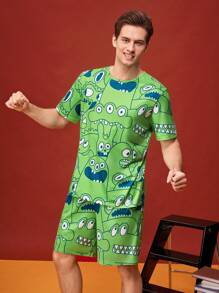 NotGurli Lustiges, cartoonhaftes, niedliches, verspieltes Herren Loungewear Set