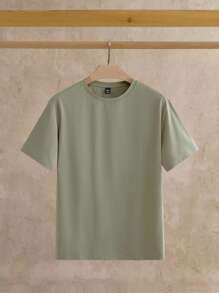 HIMLAND 男士圓領純色針織短袖休閒T恤，夏季款3入組 - 黑色 - 查看 5