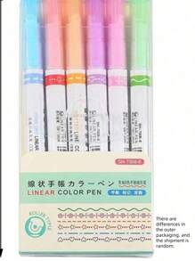 SHEIN 6pcs Mixed Pattern Design Highlighters,Random Packaging Back To School