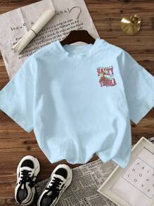 INAWLY Camiseta de verano de mujer de cuello redondo y manga corta, minimalista y con estilo