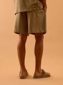 Musero Pantalones cortos tipo jersey de talle alto con cintura elástica de cordón, ideal para verano, primavera, vacaciones y playa