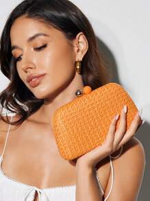 SHEIN BAE Women's Fashion Elegant Plain Color Clutch Bag For Work