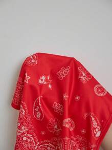 Elamini Paisley Printed Boho Style Halter Backless Straps Cami Top, Suitable For Beach Holiday, European And American Style - Red - View 3