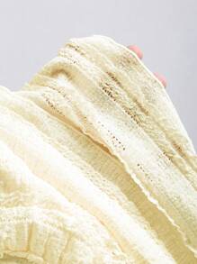 Sweetra 2pcs/Set Women's Sweet Ruffle Strap Twist Tank Top And Layered Ruffle Hem A-Line Mini Skirt Set, Spring/Summer - Yellow - View 6