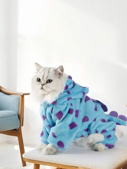 1 Pieza Disfraz de Dinosaurio Floral para Perro Pequeño Ropa de Mascotas para Otoño Invierno Abrigo Cálido Moda Ropa Cómoda para Cachorro