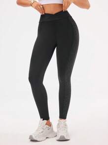 Easithlete Criss-Cross Waist Tight High Waisted Sports Leggings