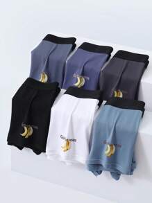 SHEIN 6pcs Men's Pattern Print Boxer Briefs Set
