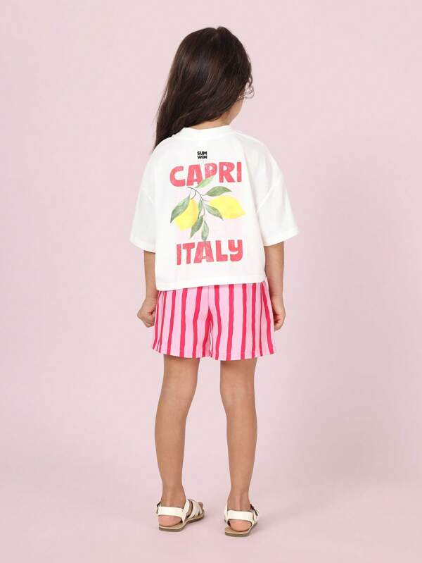 SUMWON Beach Vibes Vacation Club Italian Summer Co-Ord Lemon Print Capri Island Holiday Wear Classic Comfort Set