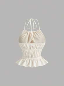 SHEIN MOD Trang phục hai mảnh dành cho phụ nữ mặc hàng ngày - Màu Khaki - Xem 3