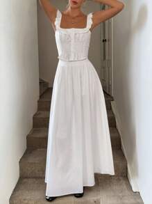 SHEIN LUNE Women Two Pieces Outfits For Daily Wear - White - View 6