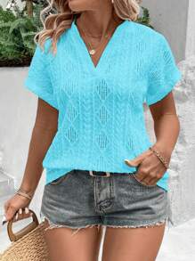 SHEIN EMERY ROSE CURVE Camiseta informal de punto jaspeado de talla grande para mujer