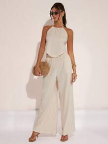 COSMINA Women Two Pieces Outfits For Daily Wear - Apricot - View 4