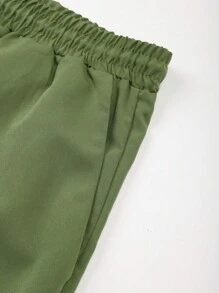 Manfinity KASUA 男士龟叶印花纽扣衬衫和短裤泳装套装 夏季夏威夷风泳装 - 綠色 - 查看 8