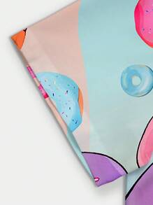 Manfinity RSRT Herren Sommerhemd mit Donut-Muster, kurzärmlig, Knopfleiste, Urlaubshemd mit witzigem Motiv