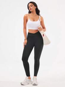 Easithlete Criss-Cross Waist Tight High Waisted Sports Leggings