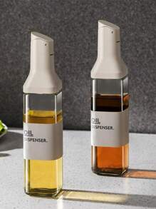 1 件 500 毫升厨房橄榄油分配器瓶、自动翻转醋分配器、防漏酱油分配器、玻璃调味瓶、防滴漏喷嘴烹饪分配器、玻璃瓶 - 白色 - 查看 11