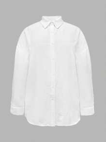 2025 大码女式休闲亮片恶魔眼图案纽扣衬衫