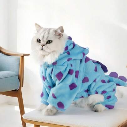 1PC Trang phục khủng long hoa cho chó nhỏ Quần áo mùa thu đông Trang phục ấm áp Trang phục thời trang Quần áo ấm áp cho chó con