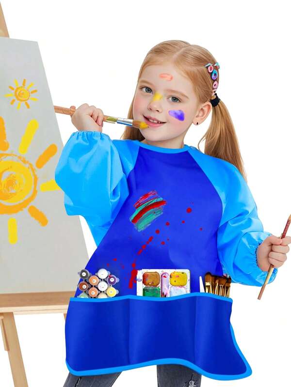 Delantal impermeable para pintar, talla M, anti-desgaste, bata de manga larga, ropa para pintar, babero para pintar, suministros de arte, regalo de Navidad, regalo de Pascua