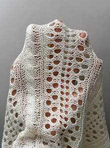 SHEIN Clasi Chiang Mai Sunshine Korean-Style Casual Vacation Chic Hollow Out Collar Cardigan Fall Cloth For Women