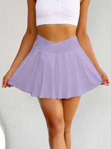 Sovereign Charm Sports Skirt-Skort Solid Color, Fashionable Suitable For Summer