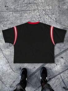 Manfinity Roghcode Camiseta de manga corta cuello redondo para hombres, de moda para el verano - Multicolor - Ver 4