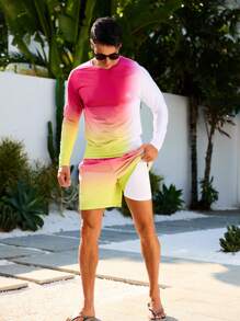 Manfinity VDAYZ 男士冲浪服，夏季时尚，夏威夷风 - 彩色 - 查看 6