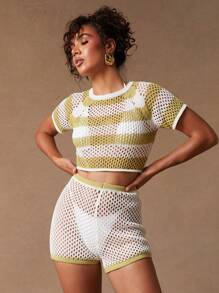 NYA SZN Ines Top Pool Knit Cotton Beach Summer Poolside Vacation Beach Casual Everyday Go Out Classy Chic Pastel For Women - trắng - Xem 4