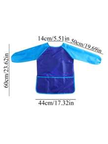 Painting Waterproof Apron M Size Anti-Wear Smock Long-Sleeved Painting Clothes Painting Dinner Bib Art Supplies Christmas Gift Easter Gift - Blue - View 7
