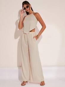 COSMINA Women Two Pieces Outfits For Daily Wear - Apricot - View 5