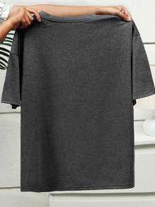 Maweii Plus Size Fashionable Girl Figure Print Casual Women Short Sleeve Round Neck T-Shirt